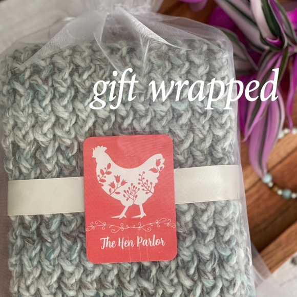 Chunky Orange Spice Long Knitted Scarf - Picture 7 of 8